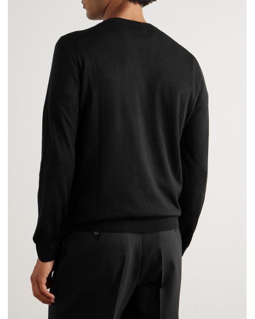 Incotex Black Zanone Cashmere And Silk-blend Sweater for men