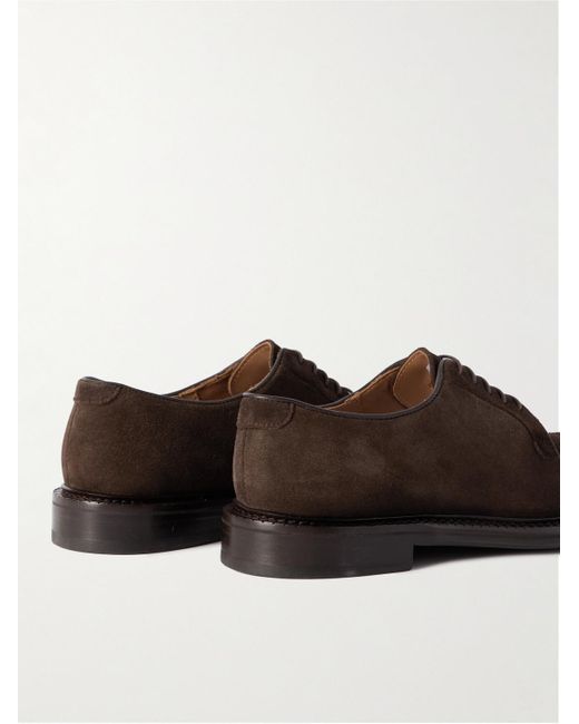Mr P. Brown Suede Derby Shoes for men