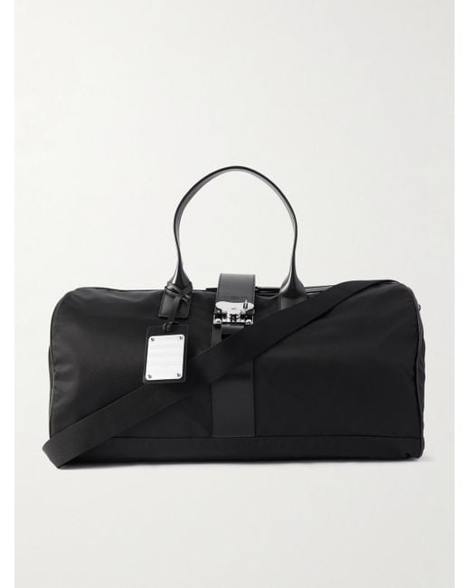 Fpm Milano Black Butterfly Leather-trimmed Nylon Duffle Bag for men