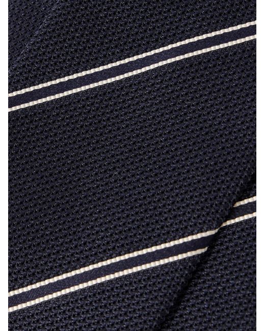 Drake's Blue 7Cm Striped Silk Tie for men