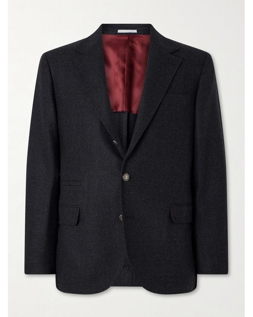 Brunello Cucinelli Black Virgin Wool Suit Jacket for men