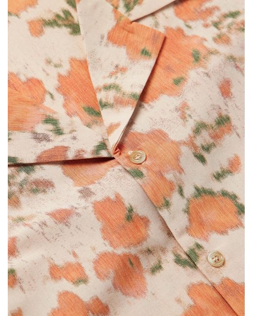 Séfr Orange Pino Floral-print Woven Shirt for men