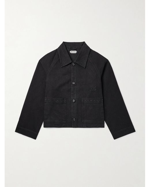 Logo-Embroidered Denim Jacket di Bode in Black da Uomo