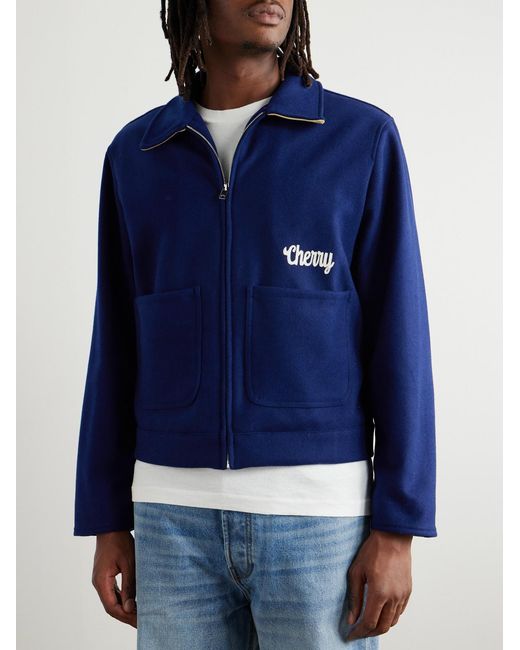 CHERRY LA Blue Jersey Zip-Up Jacket for men