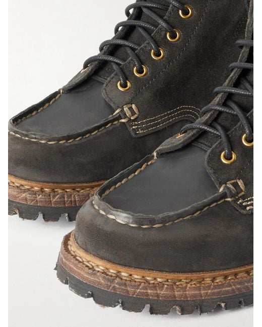 Hi-Folk Scout Moc Suede Boots di Visvim in Black da Uomo