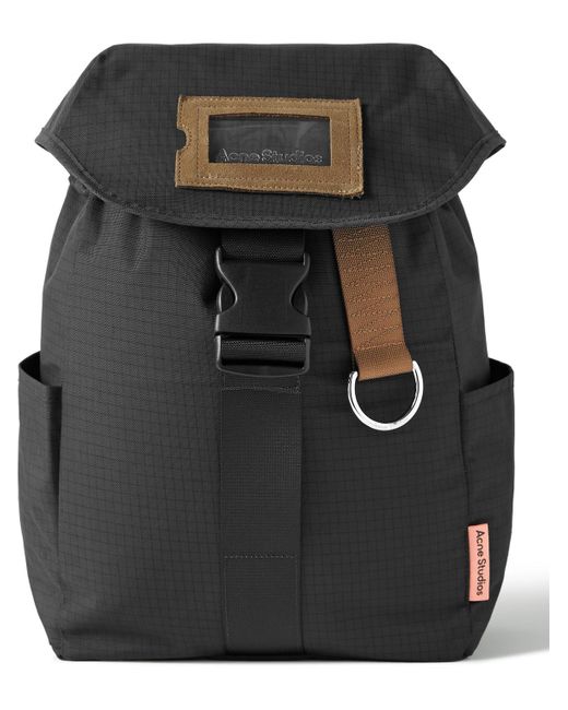 Acne Studios Logo-embossed Suede-trimmed Nylon-ripstop Backpack in ...