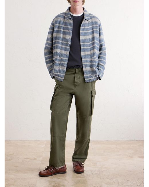 RRL Blue Striped Linen Shirt for men