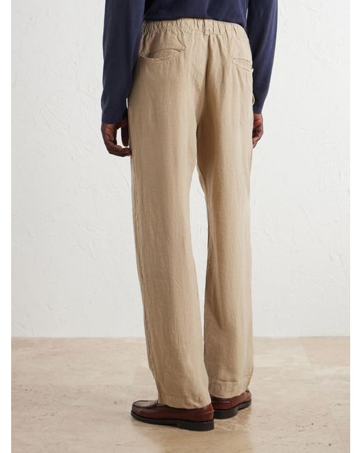 Polo Ralph Lauren Natural Straight-Leg Pleated Linen Trousers for men