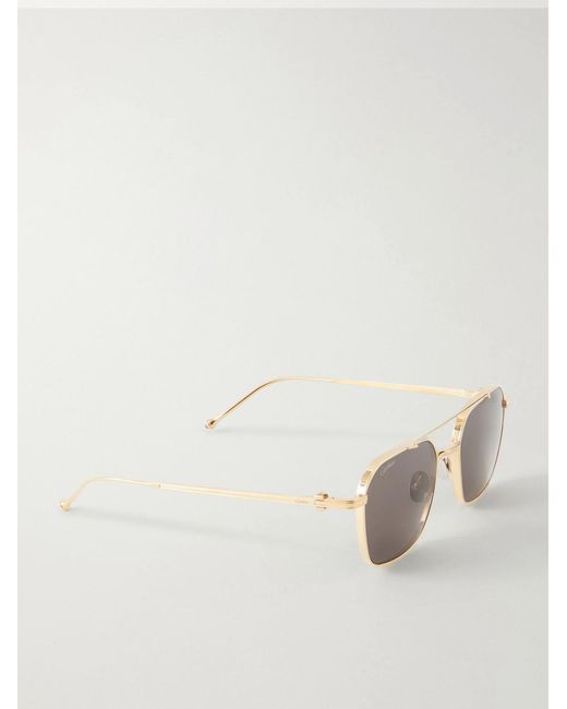 Cartier Metallic Pasha Square-frame Gold-tone Sunglasses for men
