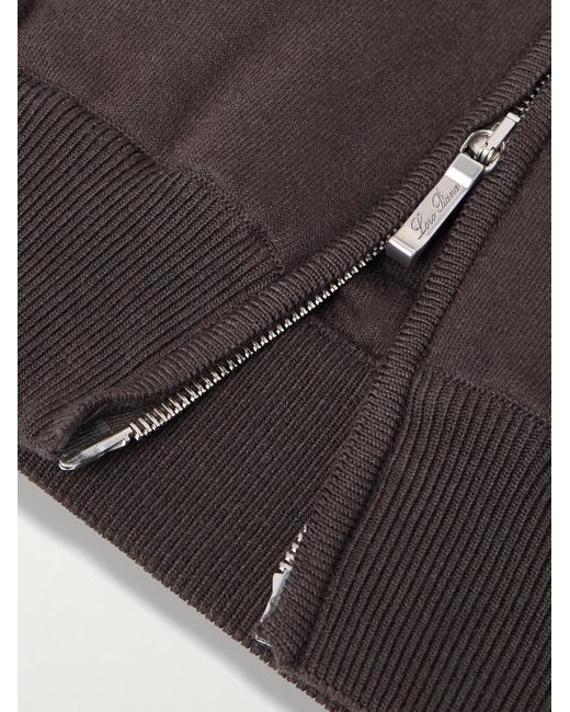 Loro Piana Brown Whitney Ribbed Cotton, Silk And Cashmere-Blend Sweater for men
