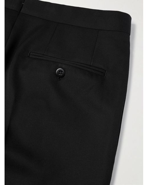 Brioni Black Straight-leg Wool Tuxedo Trousers for men