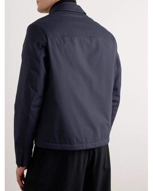 Loro Piana Blue Maurin Padded Shell Zip-Up Blouson Jacket for men