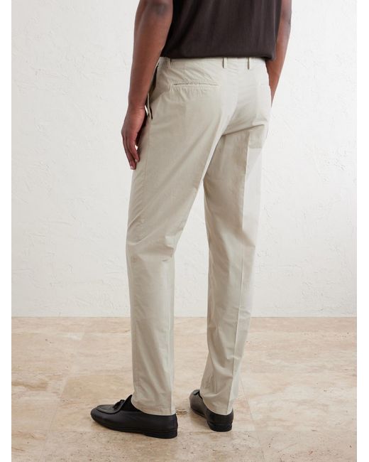 Boglioli Natural Straight-Leg Cotton-Blend Suit Trousers for men