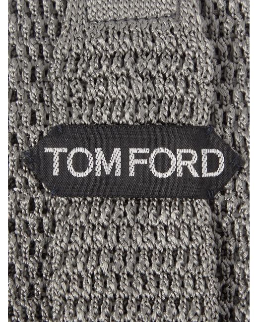 Tom Ford Gray 7.5cm Knitted Silk Tie for men