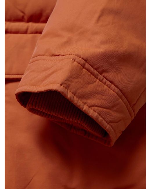FRIZMWORKS Orange Karakoram Quilted Cotton-Blend Hooded Down Jacket for men