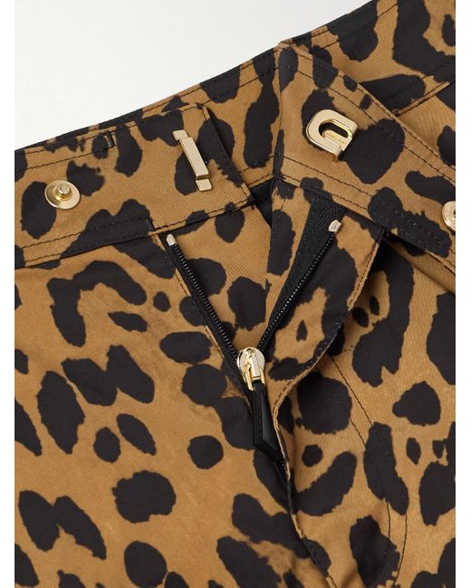 Tom Ford Brown Slim-fit Short-length Leopard-print Swim Shorts for men