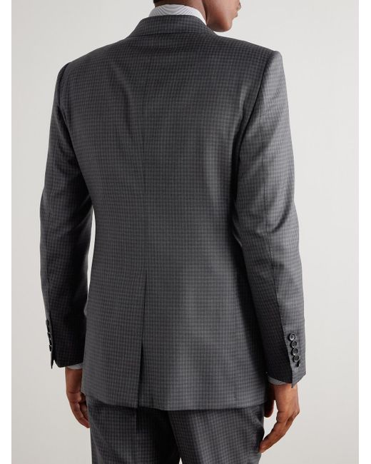 Tom Ford Black Checked Wool Suit Jacket for men