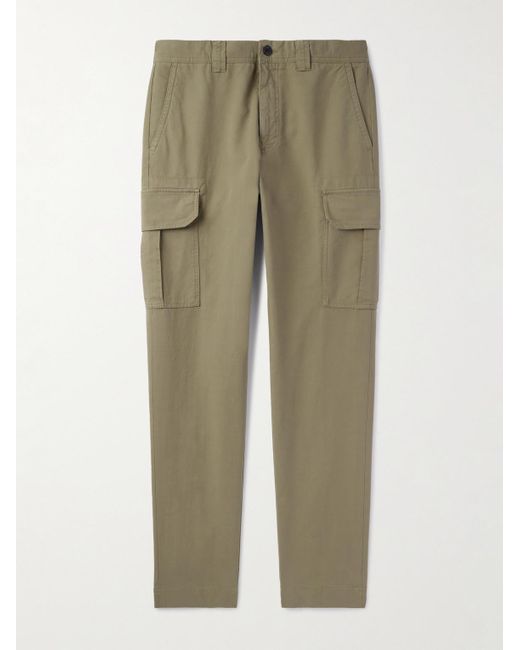 Incotex Green Slim-fit Tapered Stretch-cotton Cargo Trousers for men