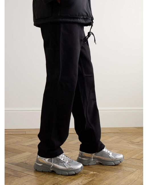 Golden Goose Deluxe Brand Gray Lightstar Rubber-Trimmed Metallic Leather And Mesh Sneakers for men