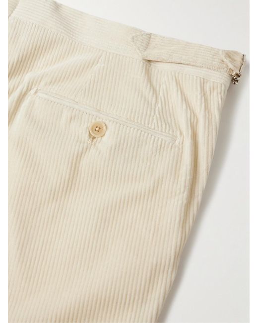 De Petrillo Natural Slim-Fit Cotton-Blend Corduroy Trousers for men