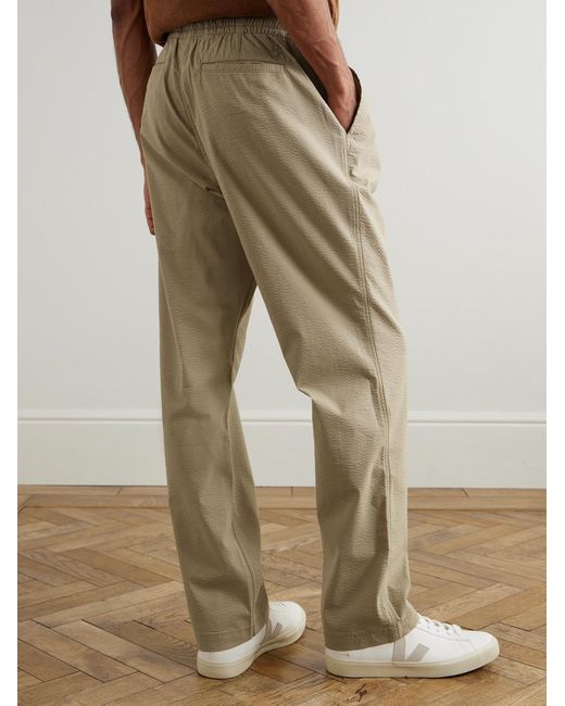 Polo Ralph Lauren Natural Straight-Leg Cotton-Blend Seersucker Drawstring Trousers for men