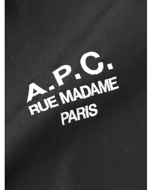 A.P.C. Black Regis Logo-embroidered Shell Jacket for men