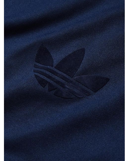 Adidas Originals Blue Pop Trading Company Bauer Striped Logo-embroidered Jersey Half-zip Track Jacket for men