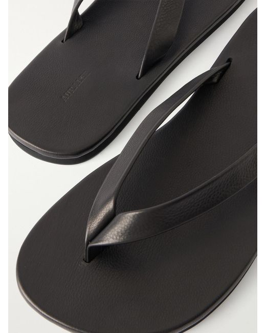 Auralee White Leather Flip-Flops for men