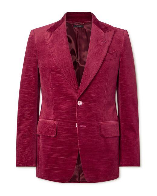 Tom Ford Red Shelton Slim-Fit Cotton-Velvet Blazer for men