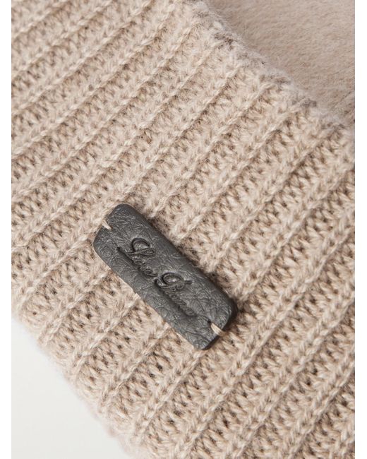 Loro Piana Natural Logo-Appliquéd Storm System Cashmere Beanie for men