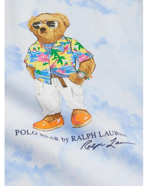 Polo Ralph Lauren Blue Printed Cotton-blend Jersey Hoodie for men