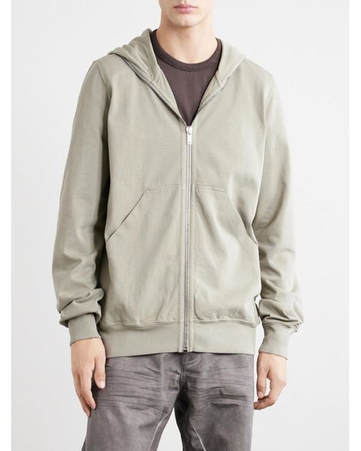 Rick Owens Natural Gimp Cotton-Jersey Zip-Up Hoodie for men