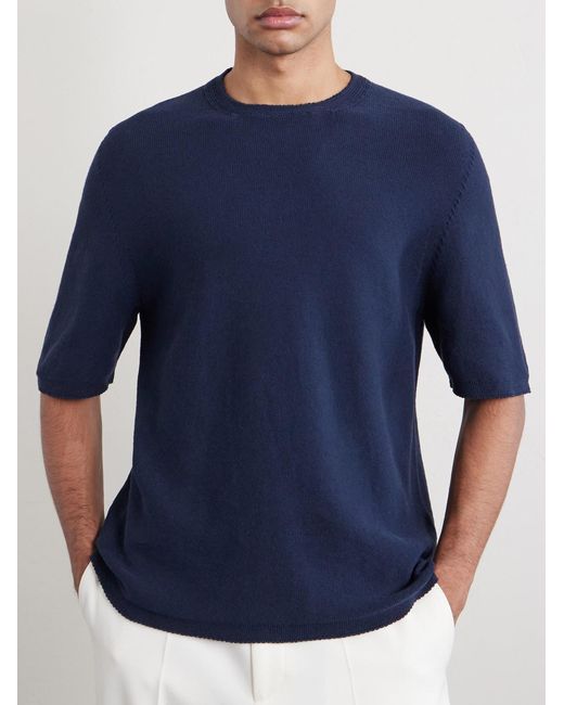 Inis Meáin Blue Linen And Cotton-blend T-shirt for men