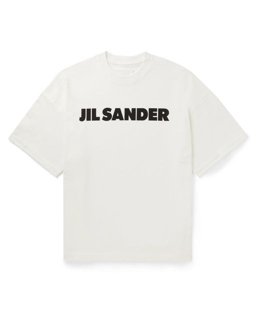 Jil Sander White Logo-Printed Cotton-Jersey T-Shirt for men