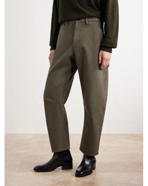 Nili Lotan Gray Emir Straight-Leg Cotton-Blend Twill Trousers for men