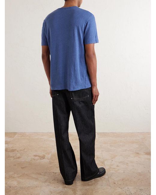 Hartford Blue Linen-Jersey T-Shirt for men