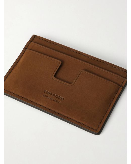 Tom Ford Brown Nubuck Cardholder for men