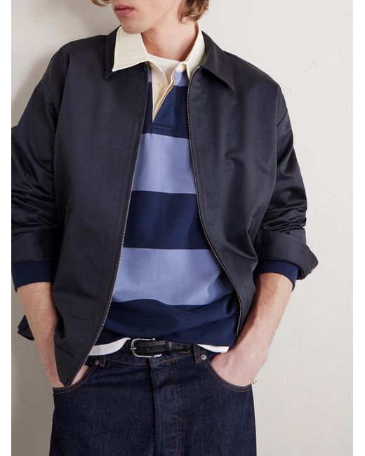 NN07 Blue David 30043 Striped Organic Cotton Polo Shirt for men