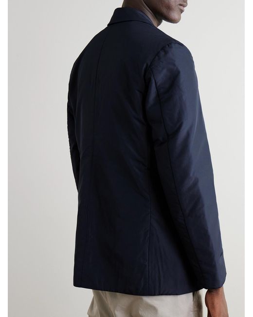 Mr P. Blue Padded Recycled-Shell Blazer for men