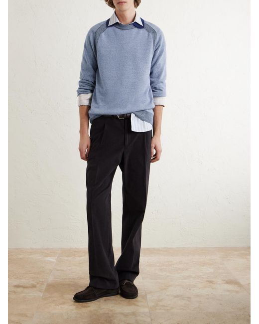 Ribbed Wool Sweater di Paul Smith in Blue da Uomo
