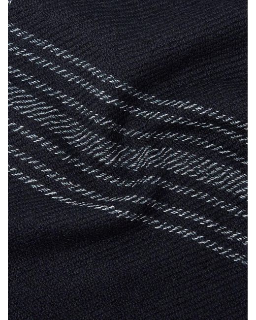 Loro Piana Blue Frayed Checked Cashmere And Linen-blend Scarf for men