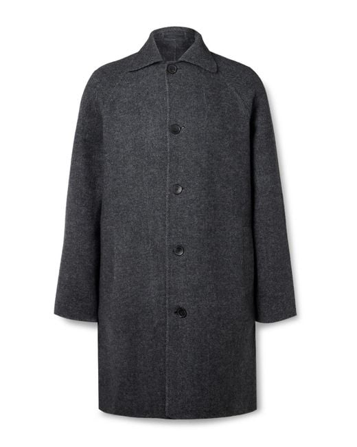 Mr P. Gray Herringbone Wool And Cashmere-Blend Flannel Coat for men