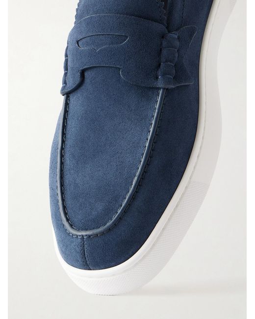 Christian Louboutin Blue Harold Suede Loafers for men
