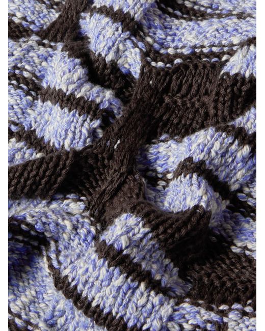 Bottega Veneta Gray Jacquard-knitted Cotton Sweater for men
