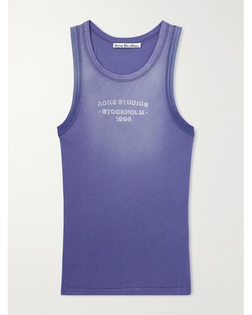 Acne Purple Eitch U Sunkissed Ribbed Jersey Tank Top for men