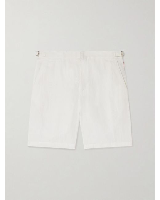 Orlebar Brown White Norwich Straight-leg Linen Shorts for men