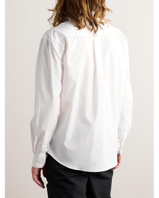 Simone Rocha White Bow-embellished Ruched Cotton-poplin Shirt for men