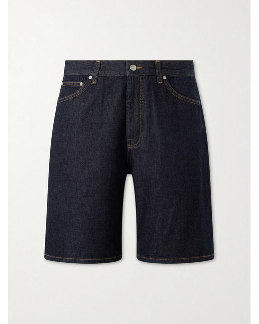 NN07 Blue Otis Straight-Leg Organic Denim Shorts for men