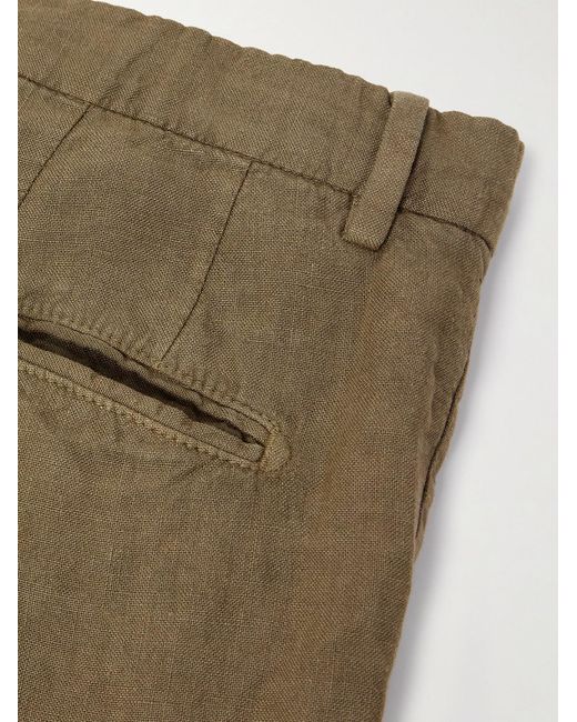 Boglioli Green Slim-Fit Straight-Leg Linen Suit Trousers for men