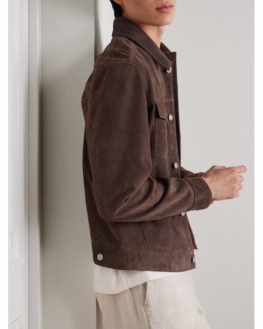 Mr P. Brown Suede Jacket for men